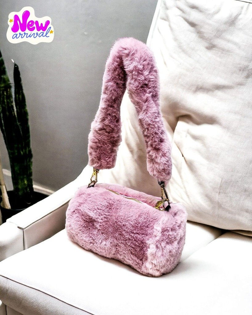 Fluffy Furr Long Handle Side Bags For Girls Glamora